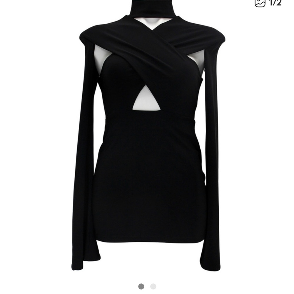 Beaufille Criss Cross Innes Top Black size Medium NWT